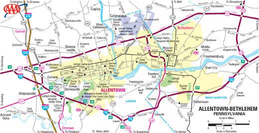 Allentown-Bethlehem Map